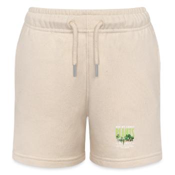 Demandez-moi ce que vous avez sur les plantes et les amoureux des plantes - Short de jogging enfant bio Stanley/Stella - écru doux - Devant