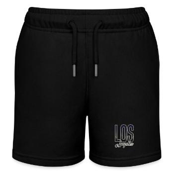 Los Angeles Skyline Lettering - Kids Organic Sweat Shorts by Stanley/Stella - black - Front