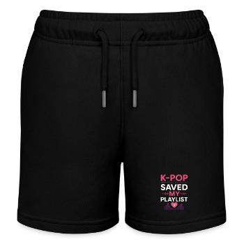 K-Pop Saved My Playlist - Kinder Organic Joggingshorts Mini Bolter von Stanley/Stella - Schwarz - Vorne