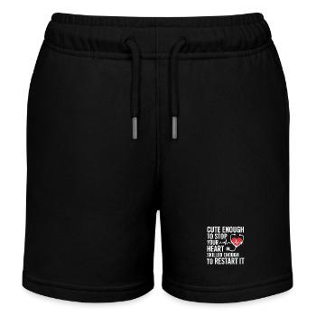 Redémarrage du cœur : mignon et fort - Short de jogging enfant bio Stanley/Stella - noir - Devant