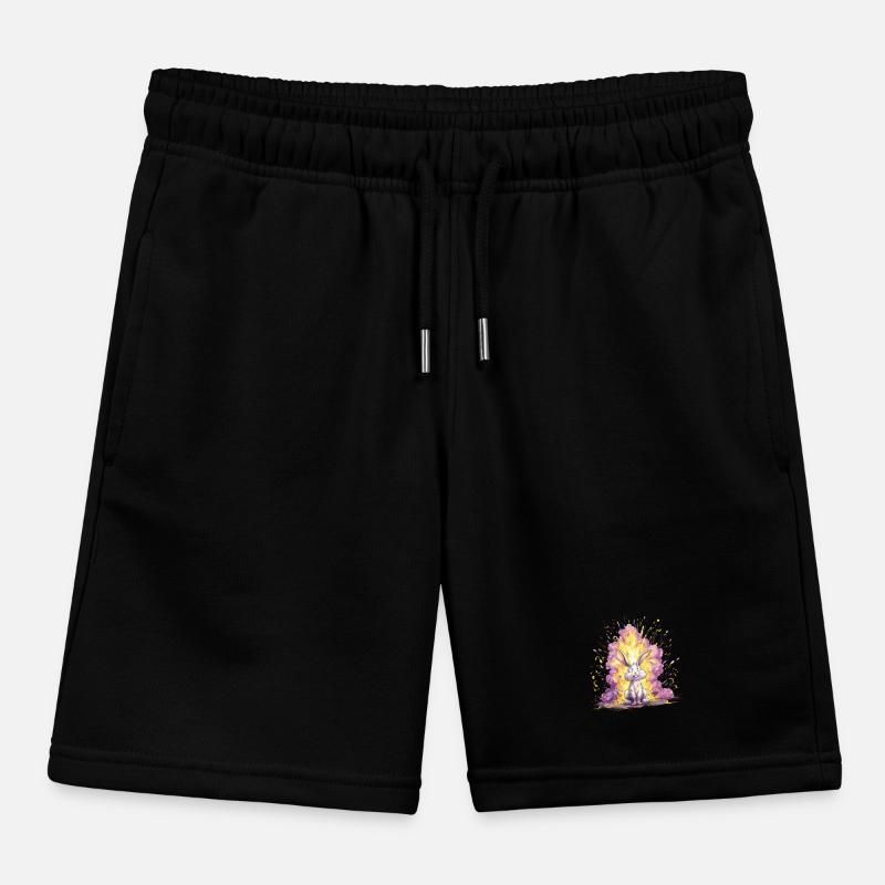 Illustration du lapin explosion en couleur Short de jogging enfant bio Stanley/Stella