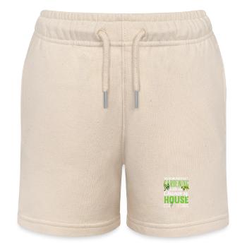 Weekend Forecast Plant Lovers Gardeners - Kids Organic Sweat Shorts by Stanley/Stella - soft Ecru - Front