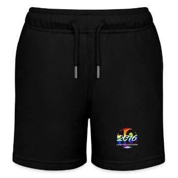 10e anniversaire 2016 cadeau garçons et filles - Short de jogging enfant bio Stanley/Stella - noir - Devant