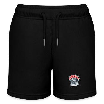 Blumenkranz Seehund - Kinder Organic Joggingshorts Mini Bolter von Stanley/Stella - Schwarz - Vorne