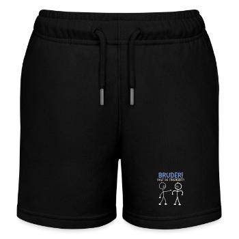 Strichmännchen HAST DU TRAINIERT LUSTIG - Kinder Organic Joggingshorts Mini Bolter von Stanley/Stella - Schwarz - Vorne