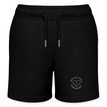 Down Right Perfect Down Syndrome Awareness Heart - Kids Organic Sweat Shorts by Stanley/Stella - black - Front
