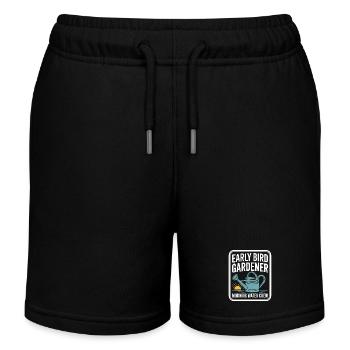 Early Bird Gardener Morning Water Crew - Kids Organic Sweat Shorts by Stanley/Stella - black - Front