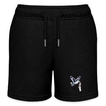 Mouette drôle vole une glace - Short de jogging enfant bio Stanley/Stella - noir - Devant