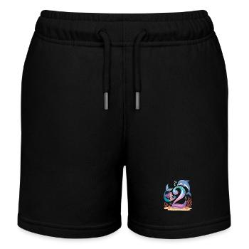 Sirène 2e anniversaire 2 ans - Short de jogging enfant bio Stanley/Stella - noir - Devant