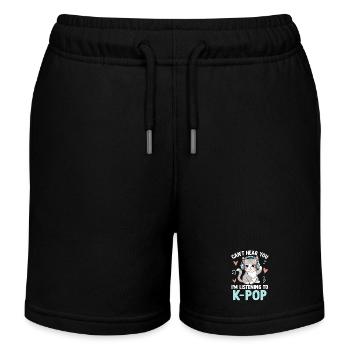 Cant Hear You Im Listening To K Pop - Kinder Organic Joggingshorts Mini Bolter von Stanley/Stella - Schwarz - Vorne