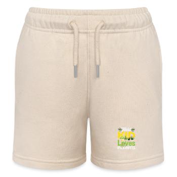 Pflanzenliebhaber Ce gamin adore les plantes jardinier - Short de jogging enfant bio Stanley/Stella - écru doux - Devant