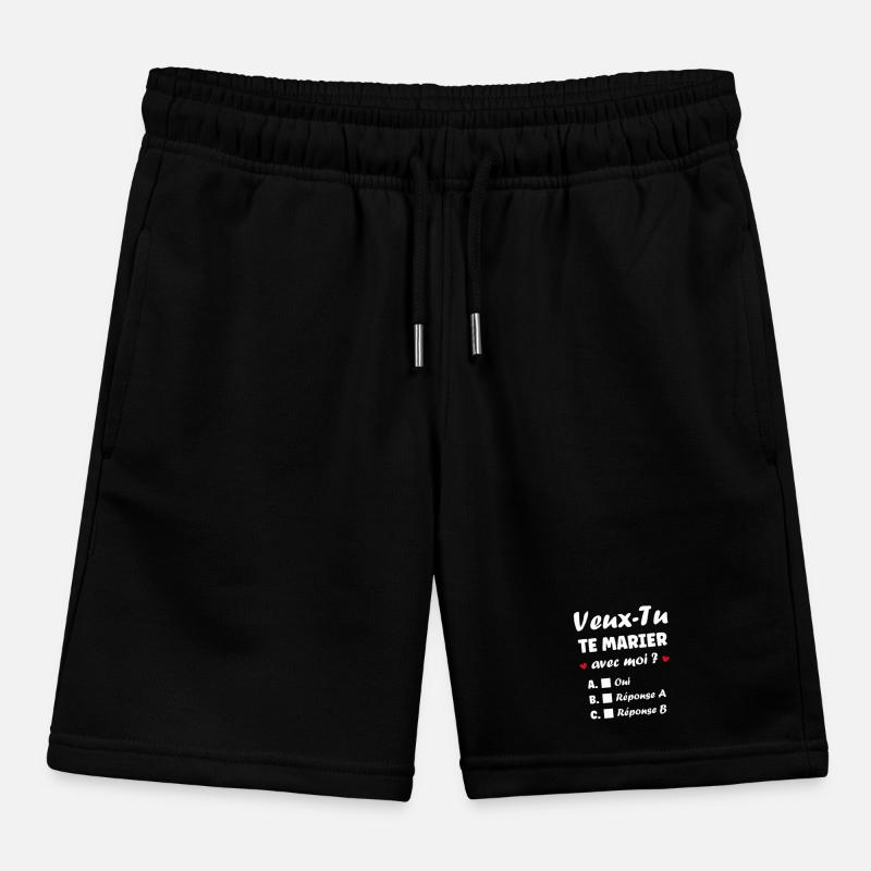 Interactive Wedding Proposal Kids Organic Sweat Shorts by Stanley/Stella