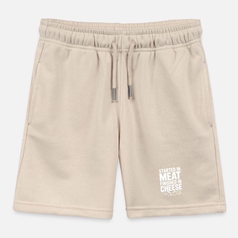 Started in Meat Finished in Cheese Kids Organic Sweat Shorts by Stanley/Stella