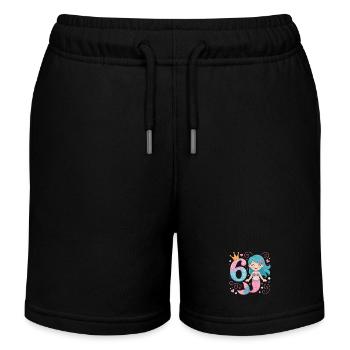 Meerjungfrau 6. Geburtstag 6 Jahre - Kinder Organic Joggingshorts Mini Bolter von Stanley/Stella - Schwarz - Vorne
