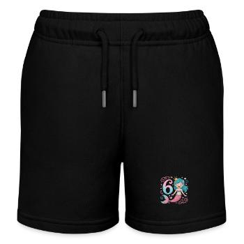 Meerjungfrau 6. Geburtstag 6 Jahre - Kinder Organic Joggingshorts Mini Bolter von Stanley/Stella - Schwarz - Vorne