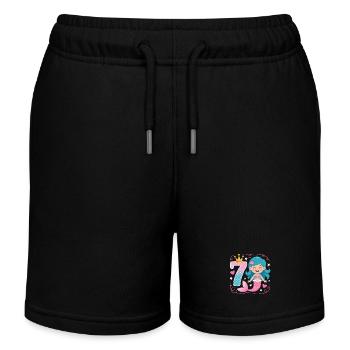 Sirène 7e ans - Short de jogging enfant bio Stanley/Stella - noir - Devant
