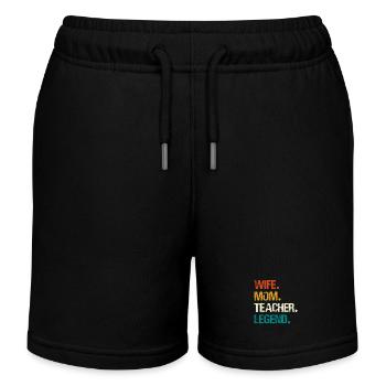 Femme. Maman. Professeur. Légende. Coloré - Short de jogging enfant bio Stanley/Stella - noir - Devant