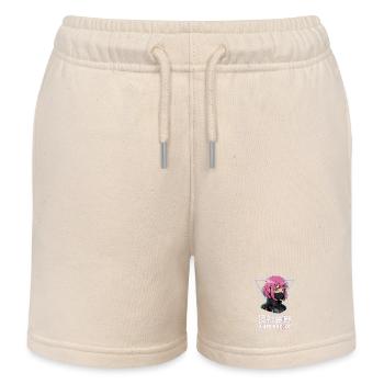 Antisocial Japanese Vaporwave Anime Girl - Kids Organic Sweat Shorts by Stanley/Stella - soft Ecru - Front