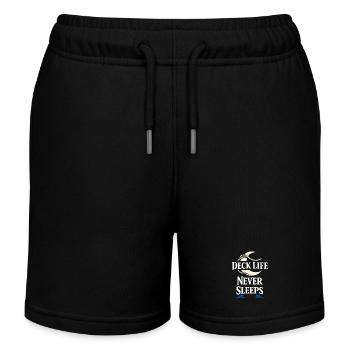 Seamanship Gift for Deckhand Ocean Work - Kids Organic Sweat Shorts by Stanley/Stella - black - Front