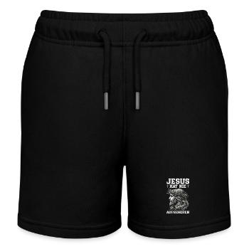 Jesus Hat Nie Aufgegeben Christlich Kirche - Kinder Organic Joggingshorts Mini Bolter von Stanley/Stella - Schwarz - Vorne