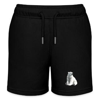 Polar Bär Illustration Eislicht - Kinder Organic Joggingshorts Mini Bolter von Stanley/Stella - Schwarz - Vorne
