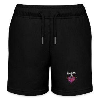 Karneval Konfetti Im Herzen Fastnacht Fasching  - Kinder Organic Joggingshorts Mini Bolter von Stanley/Stella - Schwarz - Vorne