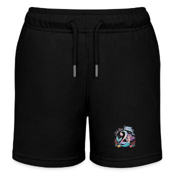 I'm 2 Mermaids Girl 2nd Birthday - Kids Organic Sweat Shorts by Stanley/Stella - black - Front