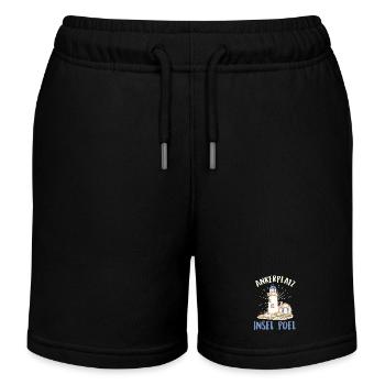 Segler ANKERPLATZ INSEL POEL Lustiges - Kinder Organic Joggingshorts Mini Bolter von Stanley/Stella - Schwarz - Vorne