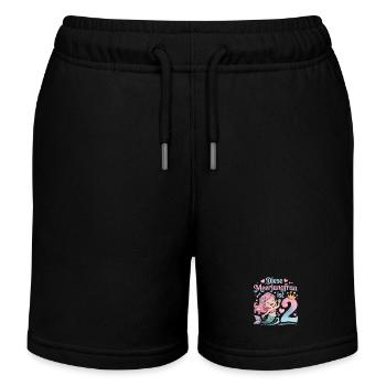 This Mermaid Is 2 Girls 2nd Birthday - Kids Organic Sweat Shorts by Stanley/Stella - black - Front