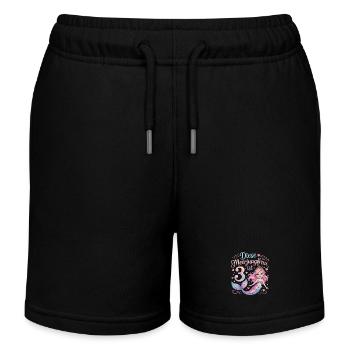 Cette sirène a 3 ans de filles - Short de jogging enfant bio Stanley/Stella - noir - Devant
