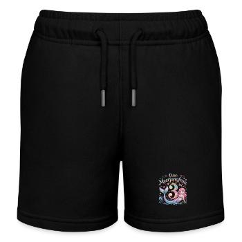 Cette sirène a 3 ans de filles - Short de jogging enfant bio Stanley/Stella - noir - Devant