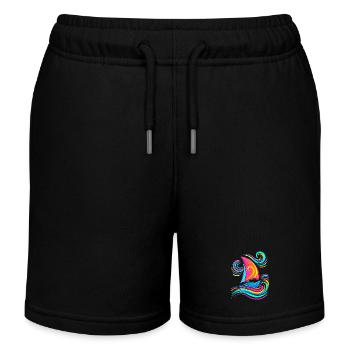 Segelboot - Kinder Organic Joggingshorts Mini Bolter von Stanley/Stella - Schwarz - Vorne
