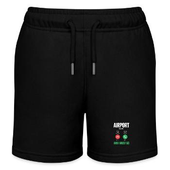 Lustige Reise Urlaubs Flughafen Anrufe und ich mus - Kinder Organic Joggingshorts Mini Bolter von Stanley/Stella - Schwarz - Vorne