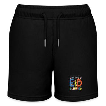 Ici pour dire Eid Mubarak Ramadan musulman islamique - Short de jogging enfant bio Stanley/Stella - noir - Devant