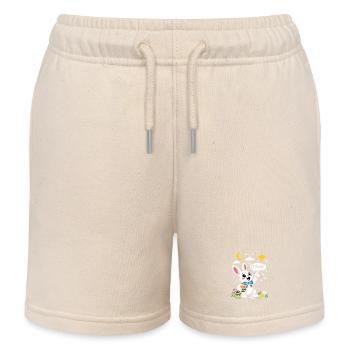 Ostern Hase Stern Cartoon für Kinder - Kinder Organic Joggingshorts Mini Bolter von Stanley/Stella - Natur - Vorne