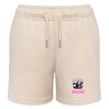 Funny Orca - Kids Organic Sweat Shorts by Stanley/Stella - soft Ecru - Front