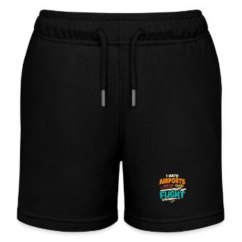 Reiseangst-humor, Flughafen-chaos, Fliegen Ist - Kinder Organic Joggingshorts Mini Bolter von Stanley/Stella - Schwarz - Vorne
