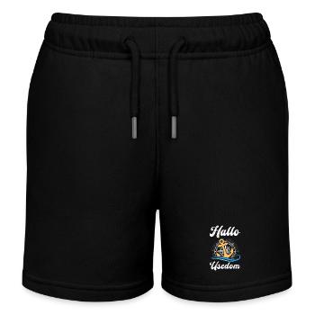 Urlaub auf Usedom Ostsee HALLO USEDOM Lustig - Kinder Organic Joggingshorts Mini Bolter von Stanley/Stella - Schwarz - Vorne