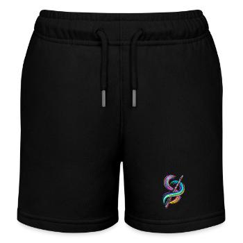 Flûte colorée - Short de jogging enfant bio Stanley/Stella - noir - Devant