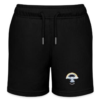 Aquarell Elefant unterm Regenbogen für Kinder - Kinder Organic Joggingshorts Mini Bolter von Stanley/Stella - Schwarz - Vorne