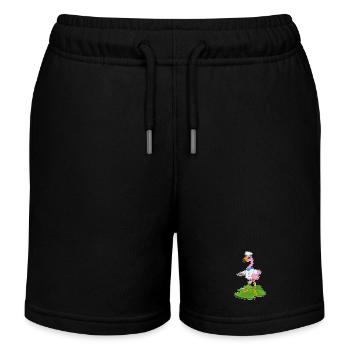 Flamingo Koch Pfanne Kochen - Kinder Organic Joggingshorts Mini Bolter von Stanley/Stella - Schwarz - Vorne