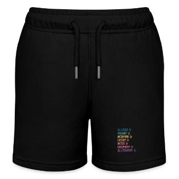 Literary Devices Rainbow Montage - Kids Organic Sweat Shorts by Stanley/Stella - black - Front