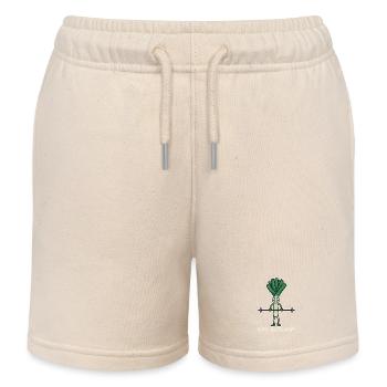 Weightlifters SORRY Funny - Kids Organic Sweat Shorts by Stanley/Stella - soft Ecru - Front