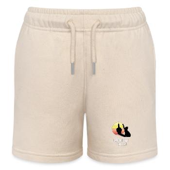 Waving Cat Shadow Cats Recognize the Signs Retro - Kids Organic Sweat Shorts by Stanley/Stella - soft Ecru - Front