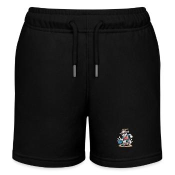 Lustige Bowling Ziege Strike Cartoon Bahn - Kinder Organic Joggingshorts Mini Bolter von Stanley/Stella - Schwarz - Vorne