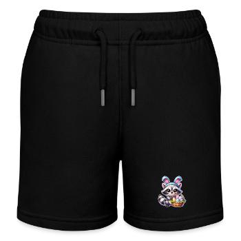 Ostern Waschbär - Kinder Organic Joggingshorts Mini Bolter von Stanley/Stella - Schwarz - Vorne
