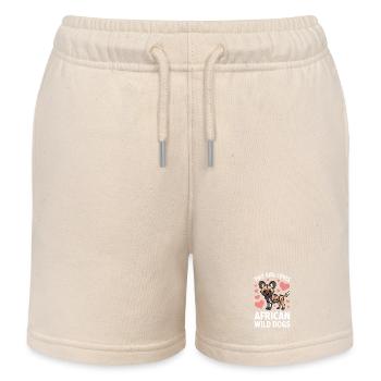 Afrikanischer Wildhund Sprüche Lustiges Geschenk - Kinder Organic Joggingshorts Mini Bolter von Stanley/Stella - Natur - Vorne