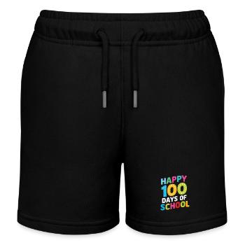 Happy 100 Days Of School - Kids Organic Sweat Shorts by Stanley/Stella - black - Front