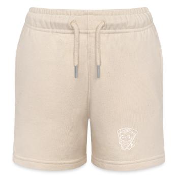 Pizza Kawaii Cat - Kids Organic Sweat Shorts by Stanley/Stella - soft Ecru - Front