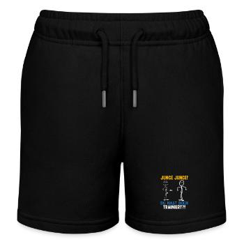 Fitness JUNGE JUNGE DU HASTDOCH TRAINIERT LUSTIG - Kinder Organic Joggingshorts Mini Bolter von Stanley/Stella - Schwarz - Vorne